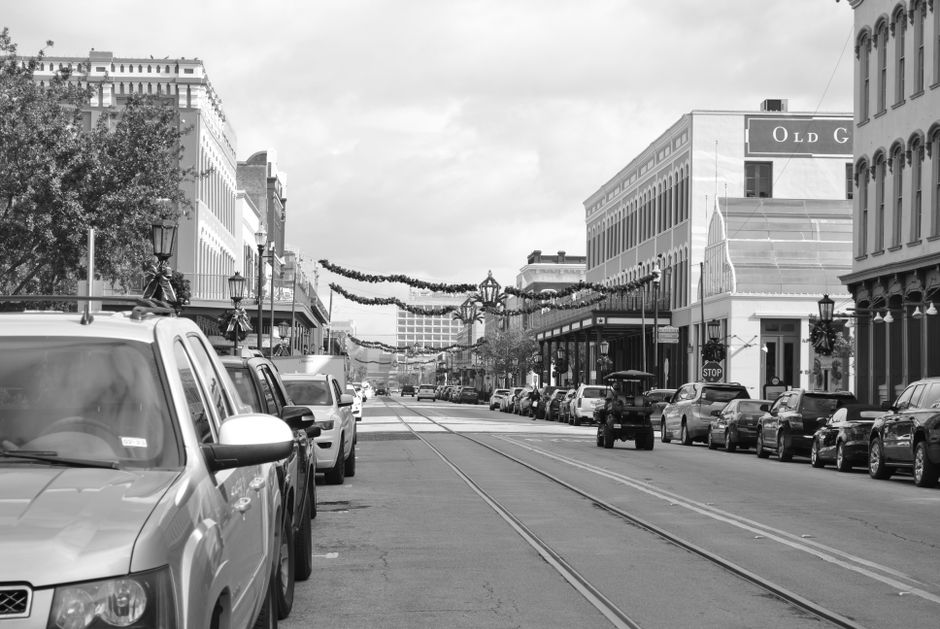 Historic downtown Atmore street with storefronts