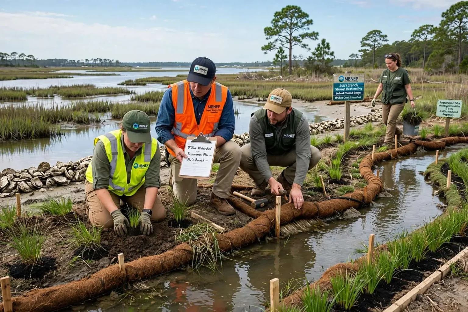 Illustration for the news story: MBNEP Leads Landscape-Scale Efforts to Restore Streams, Shorelines Across Coastal Alabama