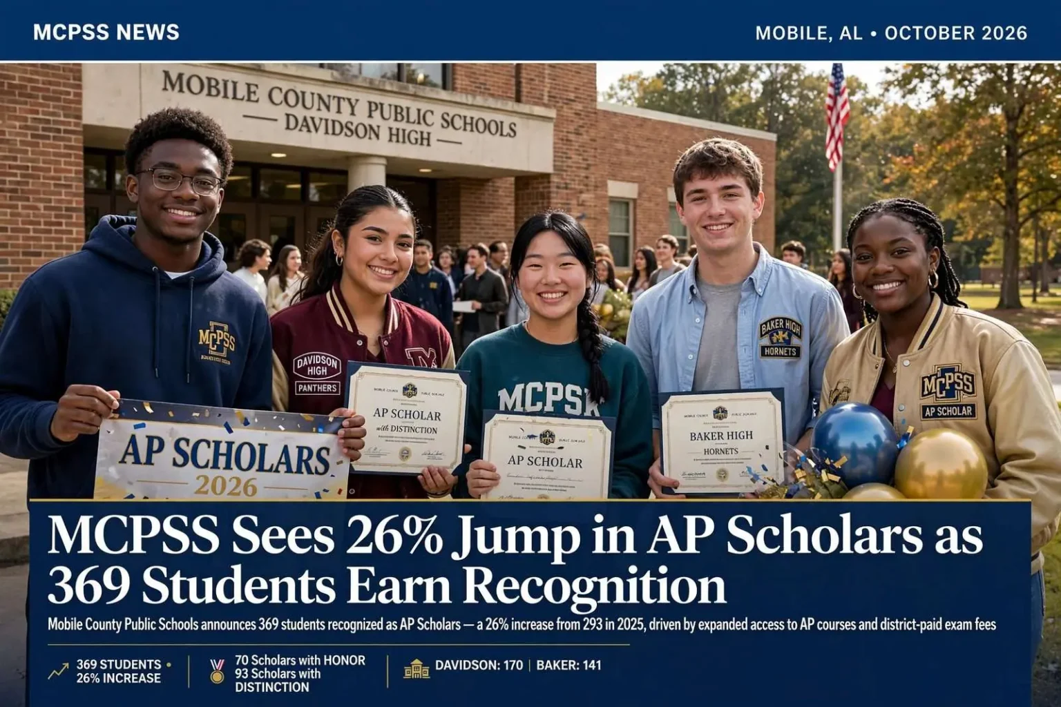 Illustration for the news story: MCPSS Sees 26% Jump in AP Scholars as 369 Students Earn Recognition