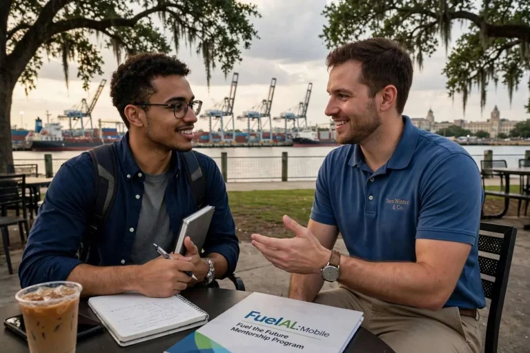 Illustration for the news story: Mentorship Program Aims to Keep FuelAL Interns Rooted in Mobile