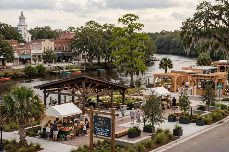Illustration for the news story: Milton Weighs $4.2 Million ‘Mill District’ to Reconnect Downtown With Blackwater River