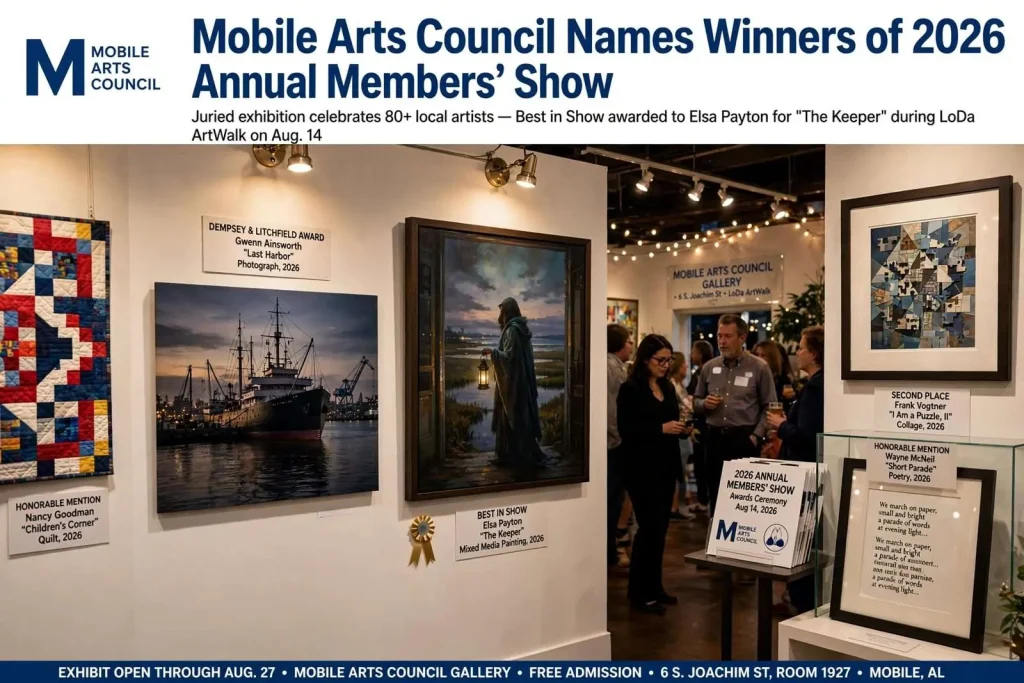 Illustration for the news story: Mobile Arts Council Names Winners of 2026 Annual Members’ Show