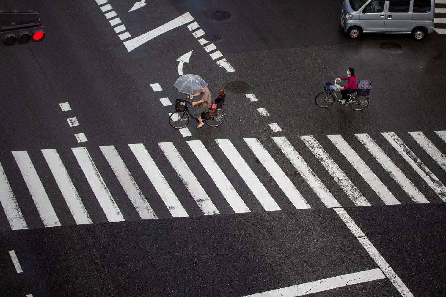 A bicycle on a residential street in Mobile, Alabama