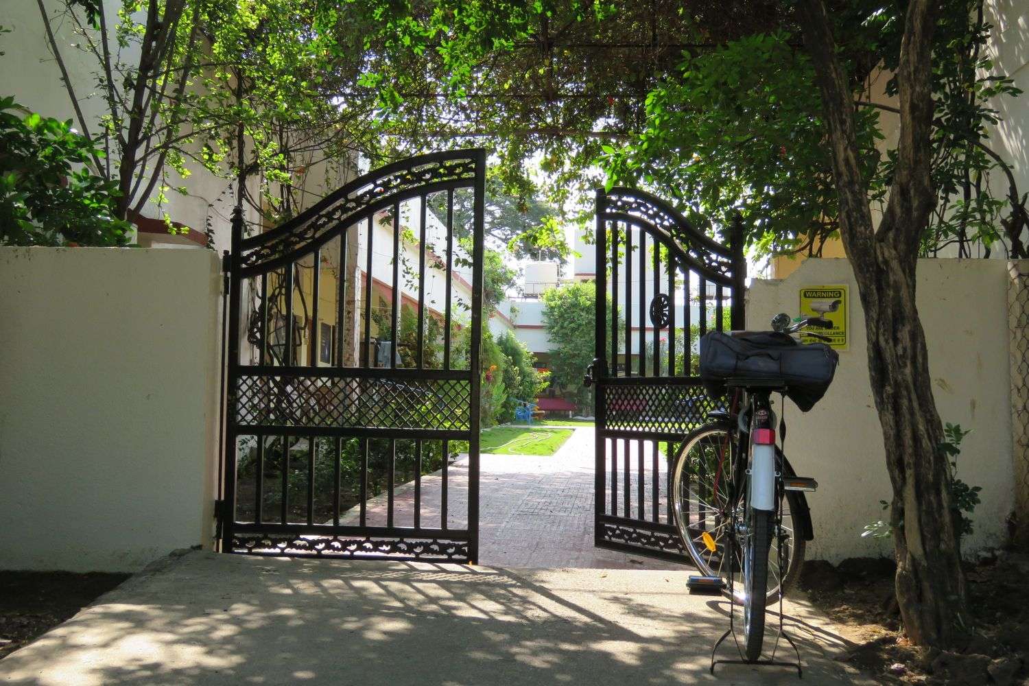 A bicycle in the driveway of a residential home in Mobile, Alabama