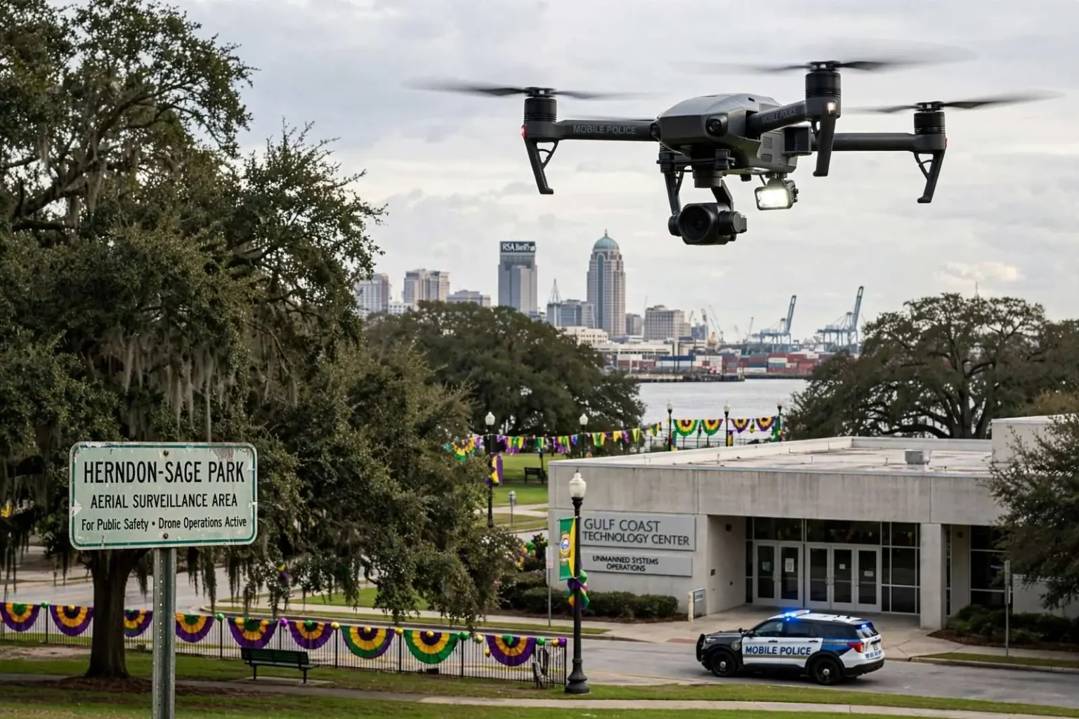 Illustration for the news story: Mobile City Council Weighs $139,000 Contract to Expand Drone Fleet