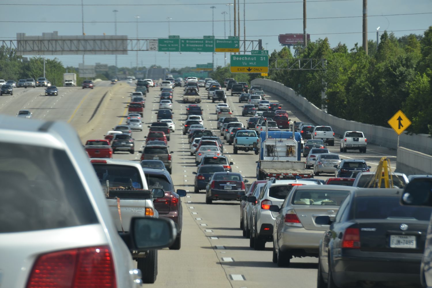 Heavy rush-hour traffic on a highway near Mobile, Alabama
