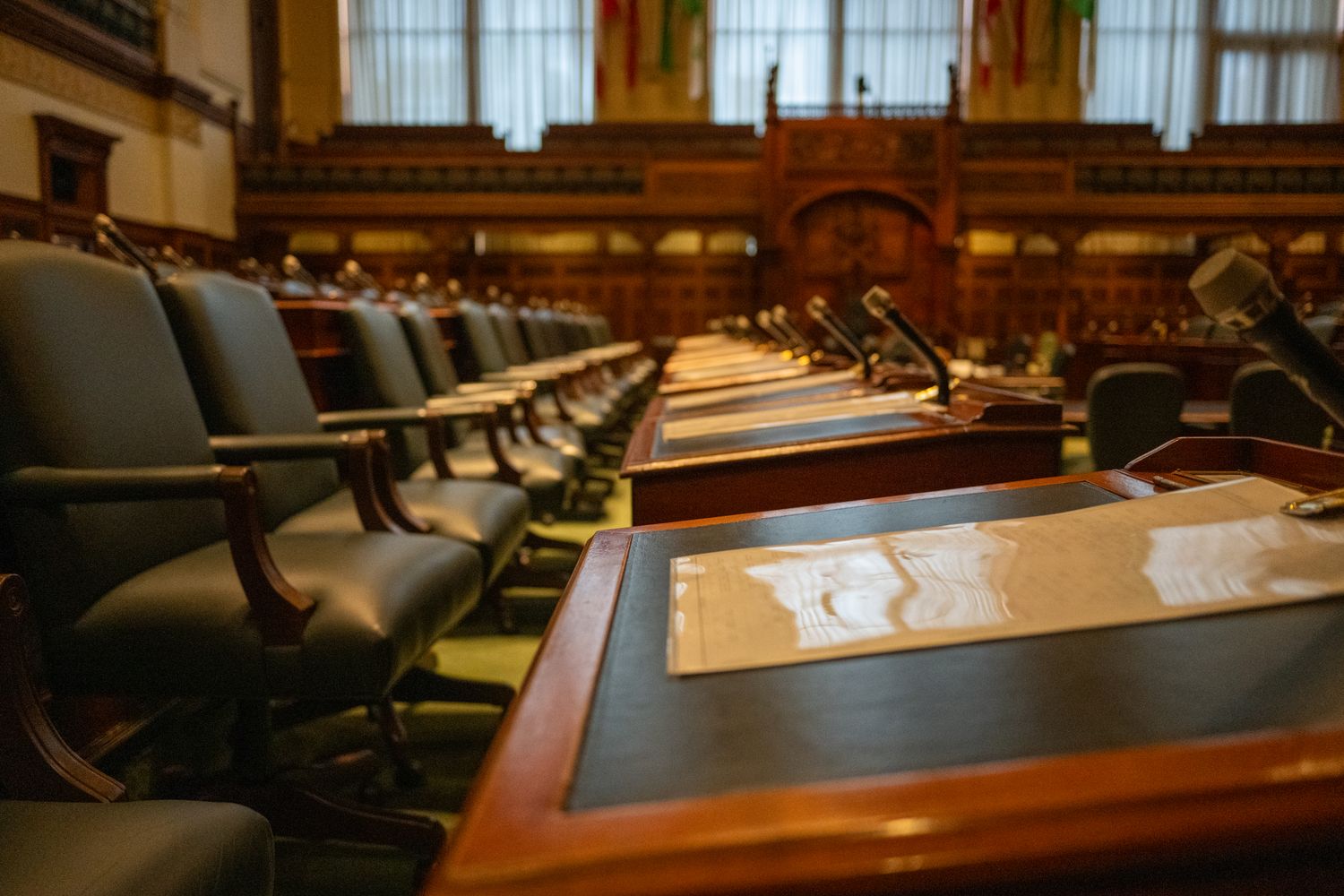 The council chamber at Government Plaza where the Mobile City Council meets