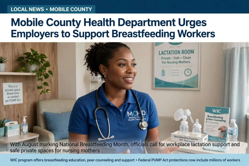 Illustration for the news story: Mobile County Health Department Urges Employers to Support Breastfeeding Workers