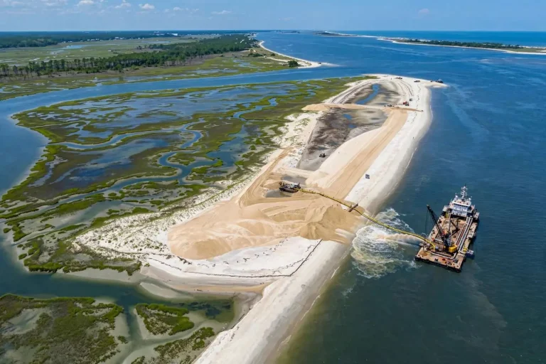 Illustration for the news story: Mobile County Lands $13 Million in Grants to Rebuild Little Dauphin Island With Dredged Sand