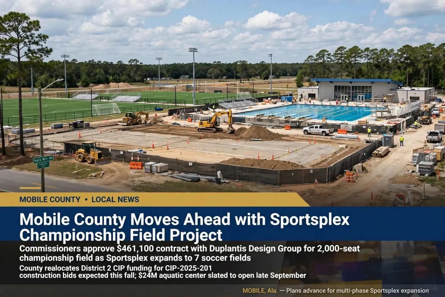 Illustration for the news story: Mobile County moves ahead with Sportsplex championship field project