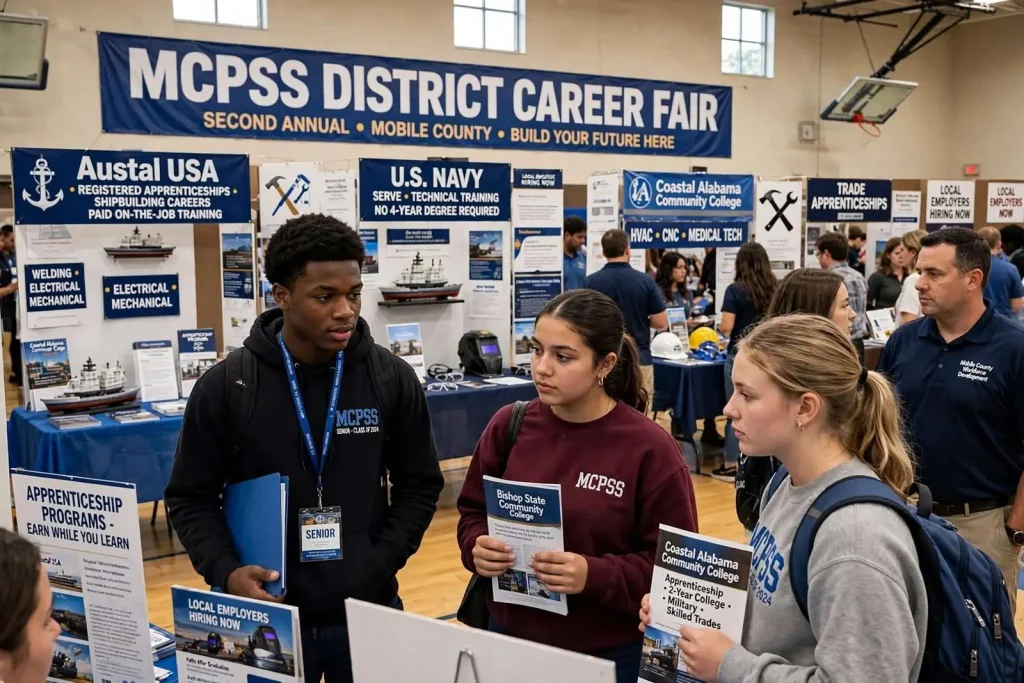Illustration for the news story: Mobile County Seniors Get a Head Start on Local Careers at District Career Fair