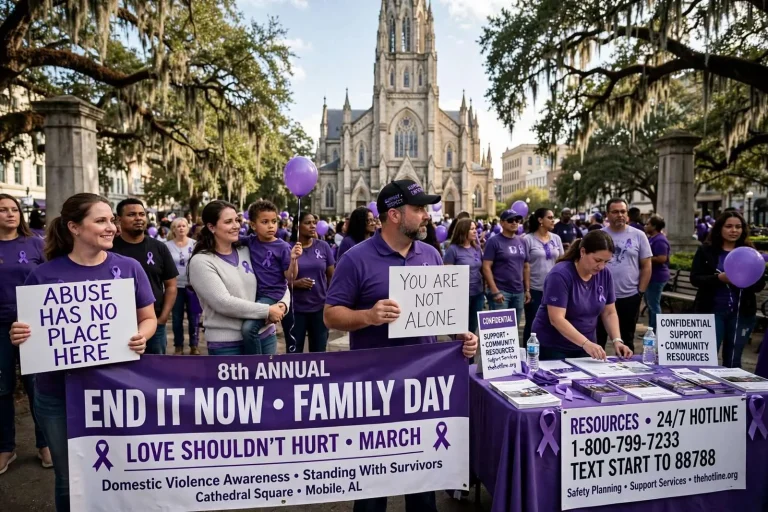 Illustration for the news story: Mobile Event Raises Domestic Violence Awareness at Cathedral Square
