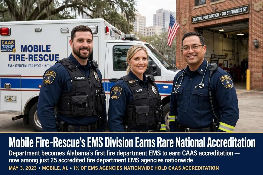 Illustration for the news story: Mobile Fire-Rescue’s EMS Division Earns Rare National Accreditation