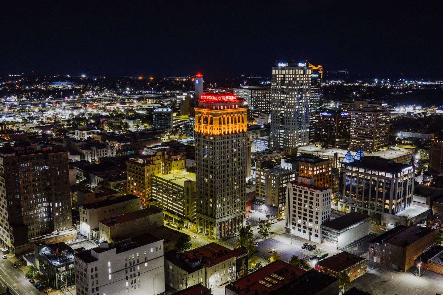 Downtown Mobile nightlife and entertainment district
