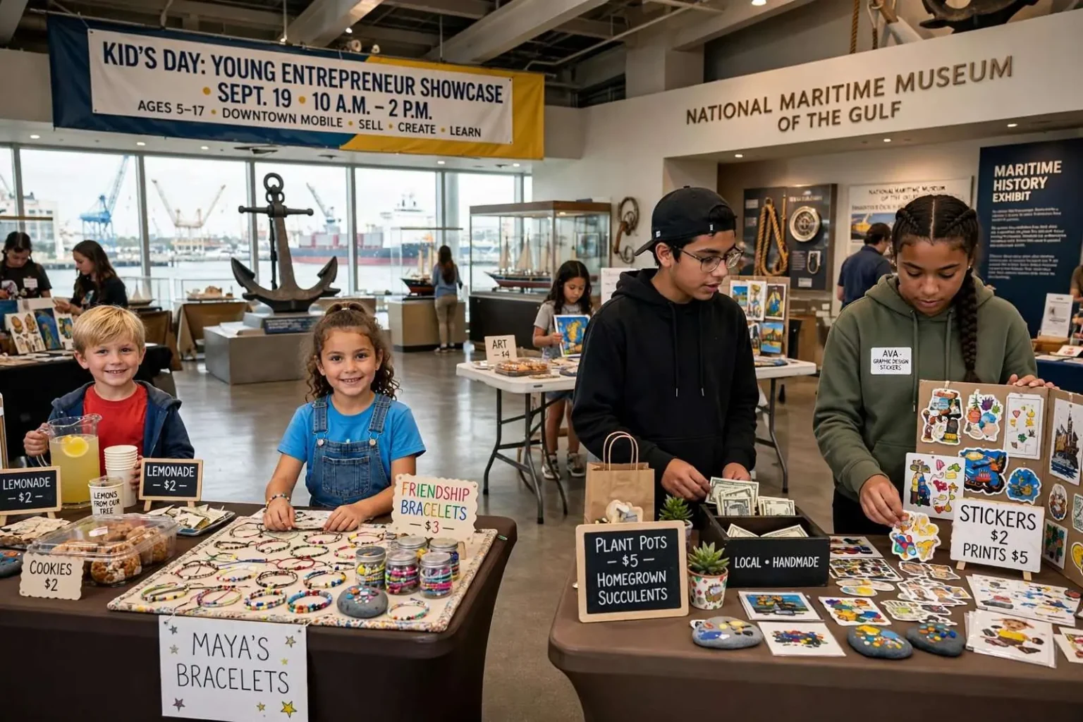 Illustration for the news story: Mobile Invites Young Entrepreneurs Ages 5 to 17 to Sell Their Ideas at September Showcase