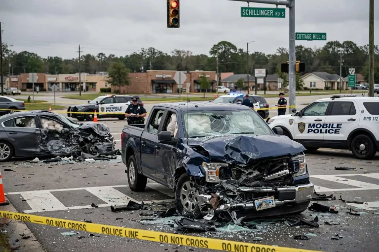 Illustration for the news story: Mobile Man Charged With Murder in June Crash That Killed 72-Year-Old Passenger