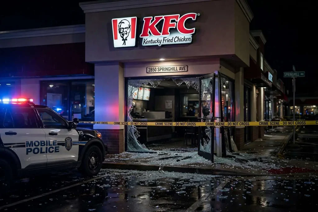 Illustration for the news story: Mobile Man Arrested, Charged With Burglarizing Springhill Avenue KFC