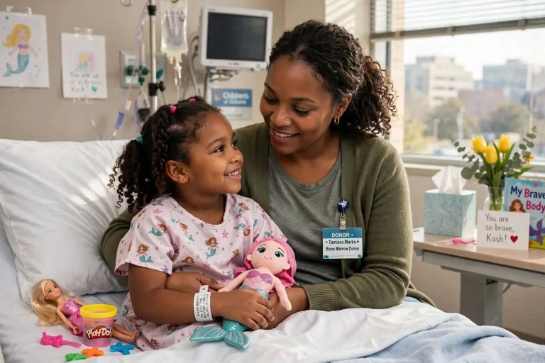 Illustration for the news story: Mobile Mother’s Bone Marrow Gift Gives Daughter, 6, New Hope Against Sickle Cell Disease