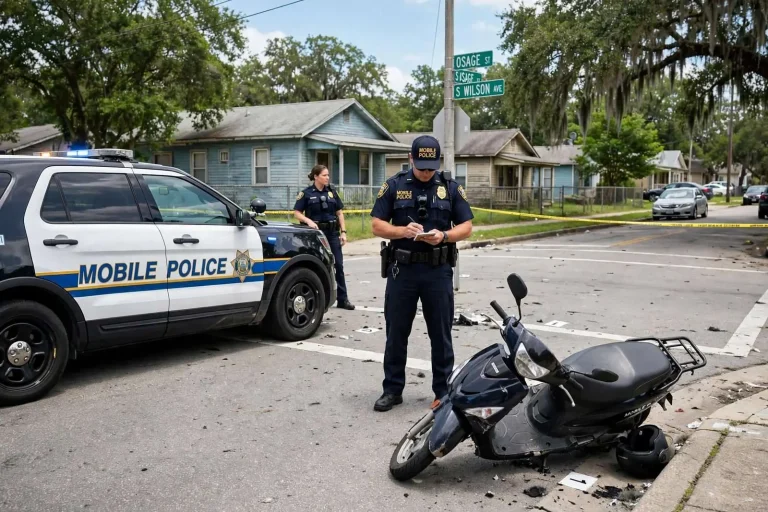 Illustration for the news story: Mobile Police Investigate Crash Involving Moped-Type Vehicle Near Downtown
