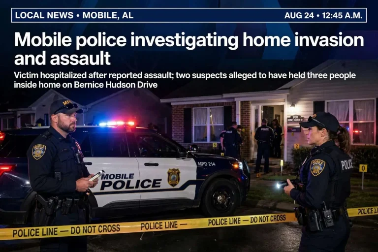 Illustration for the news story: Mobile police investigating home invasion and assault