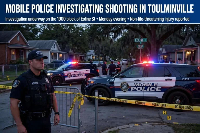 Illustration for the news story: Mobile Police Investigating Shooting in Toulminville