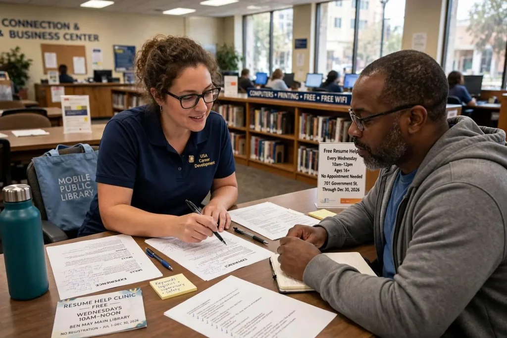 Illustration for the news story: Mobile Public Library Offers Free Weekly Resume Help Clinic Through December