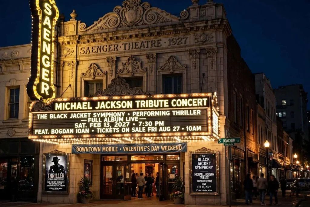 Illustration for the news story: Mobile Saenger Theatre to Host Michael Jackson Tribute Concert in 2027