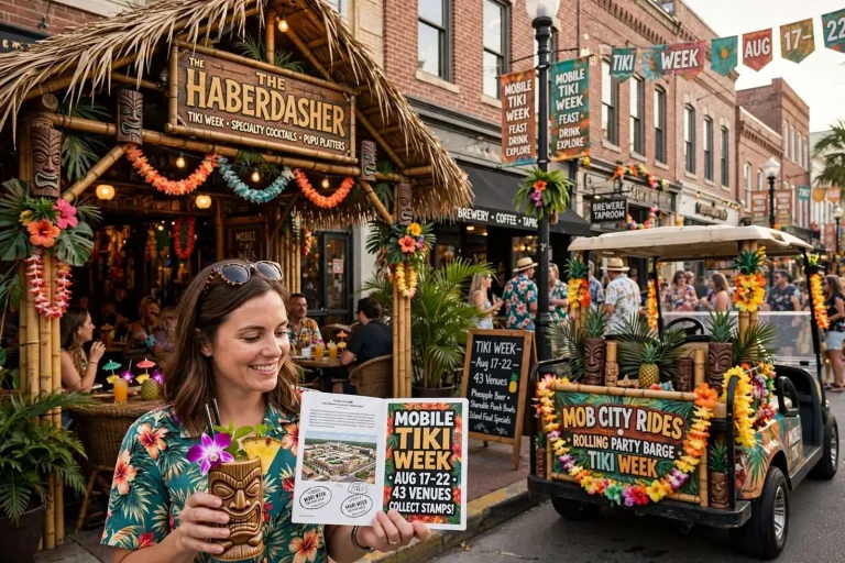 Illustration for the news story: Mobile Tiki Week Returns Downtown Aug. 17-22 With 43 Venues
