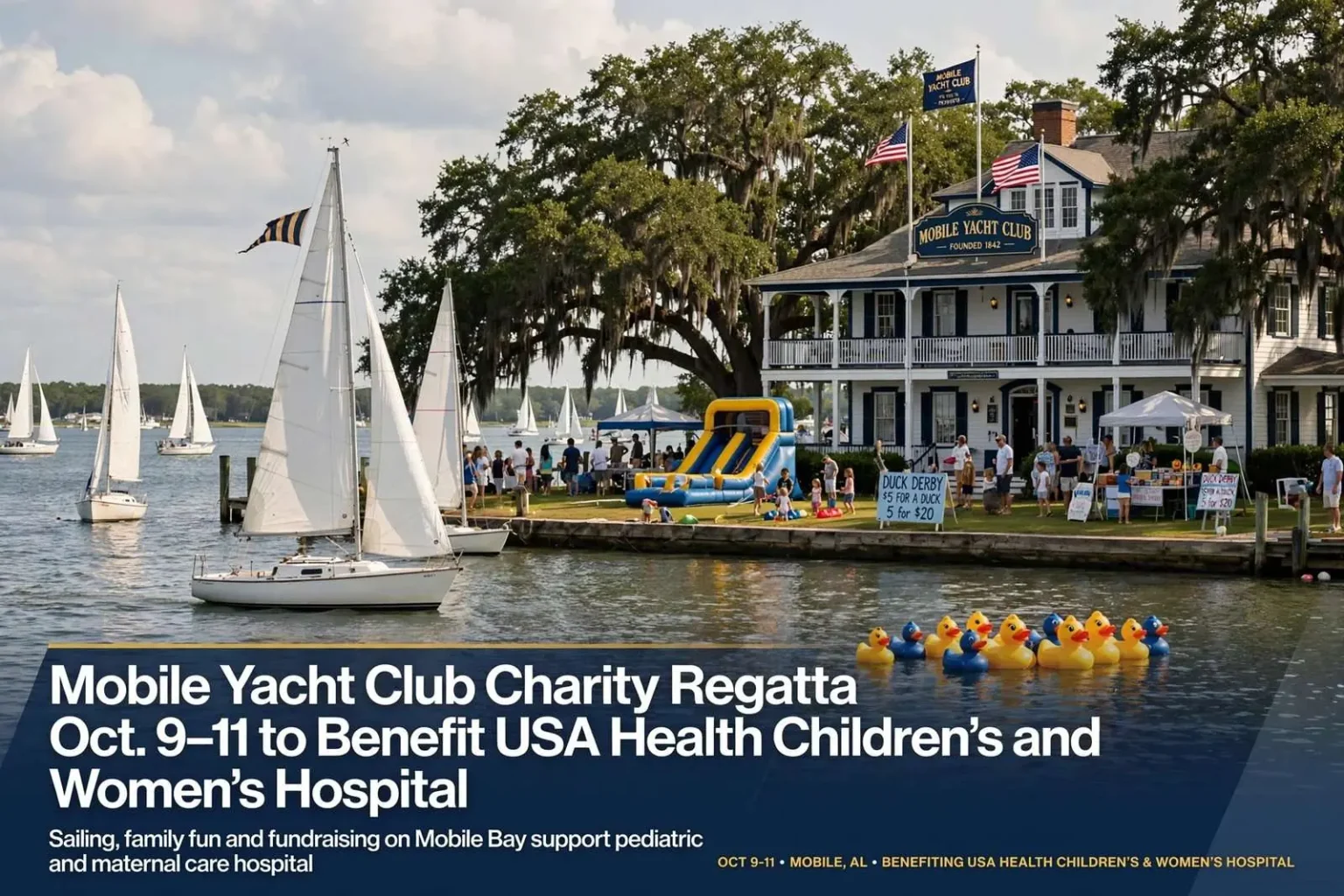 Illustration for the news story: Mobile Yacht Club Charity Regatta Oct. 9-11 to Benefit USA Health Children’s and Women’s Hospital