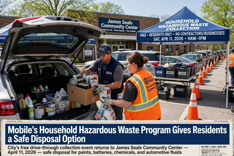 Illustration for the news story: Mobile’s Household Hazardous Waste Program Gives Residents a Safe Disposal Option