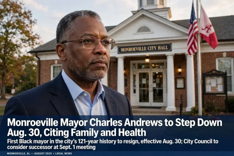 Illustration for the news story: Monroeville Mayor Charles Andrews to Step Down Aug. 30, Citing Family and Health