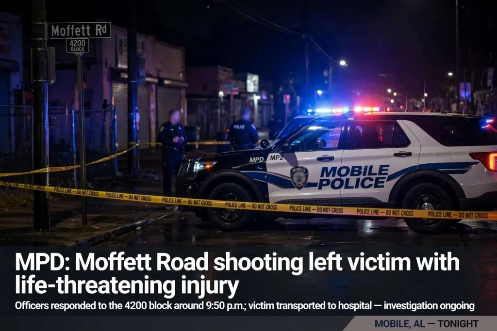 Illustration for the news story: MPD: Moffett Road shooting left victim with life-threatening injury