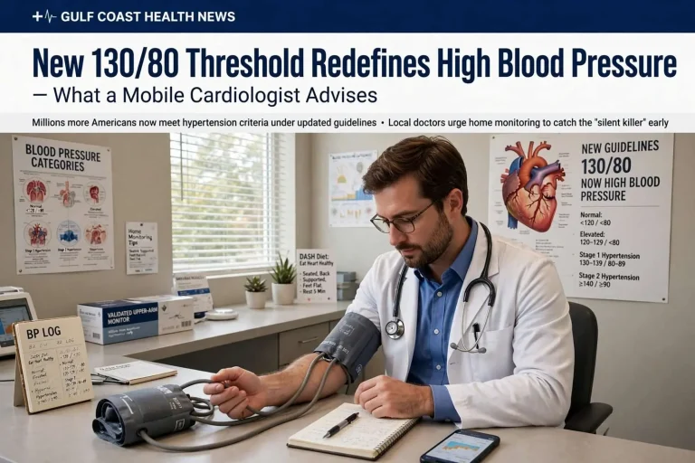 Illustration for the news story: New 130/80 Threshold Redefines High Blood Pressure — What a Mobile Cardiologist Advises