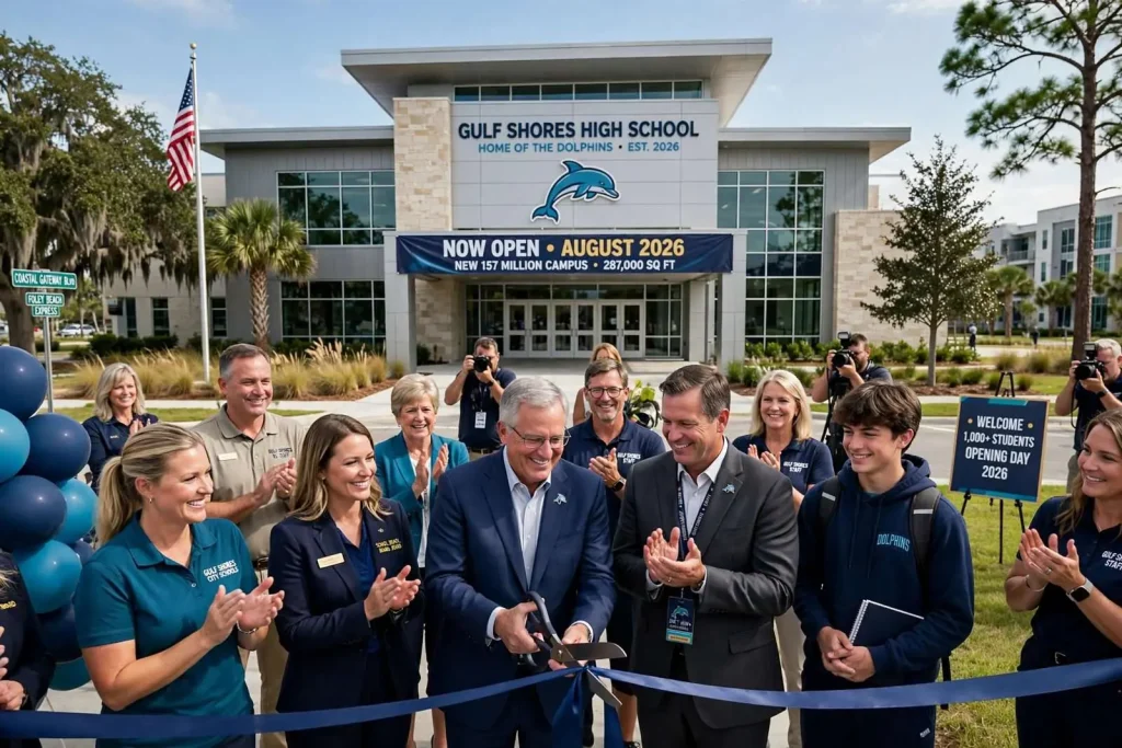 Illustration for the news story: New $157 Million Gulf Shores High School Opens Its Doors