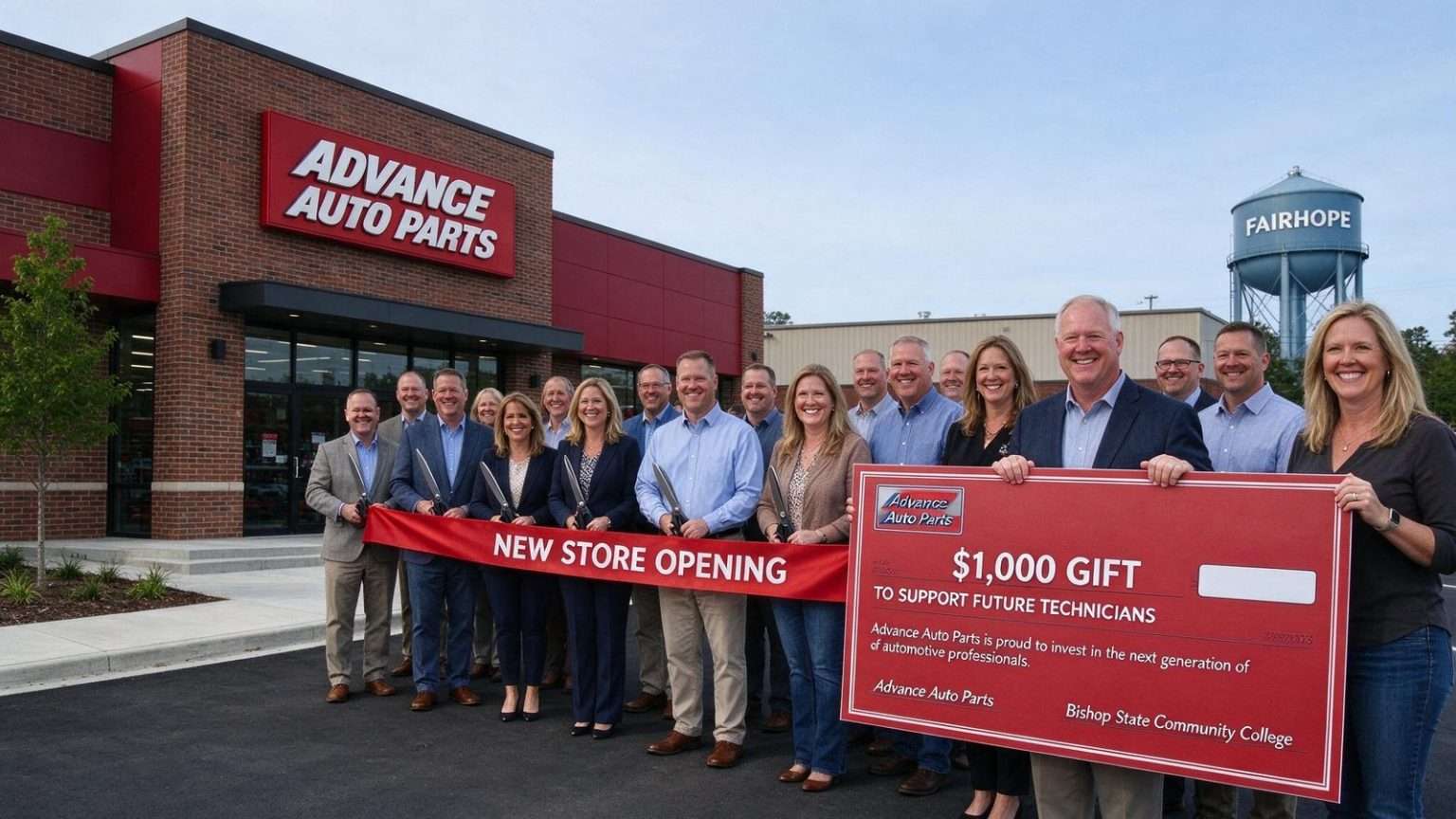 Illustration for the news story: New Advance Auto Parts in Fairhope Marks Opening With $1,000 Gift to Bishop State Community College