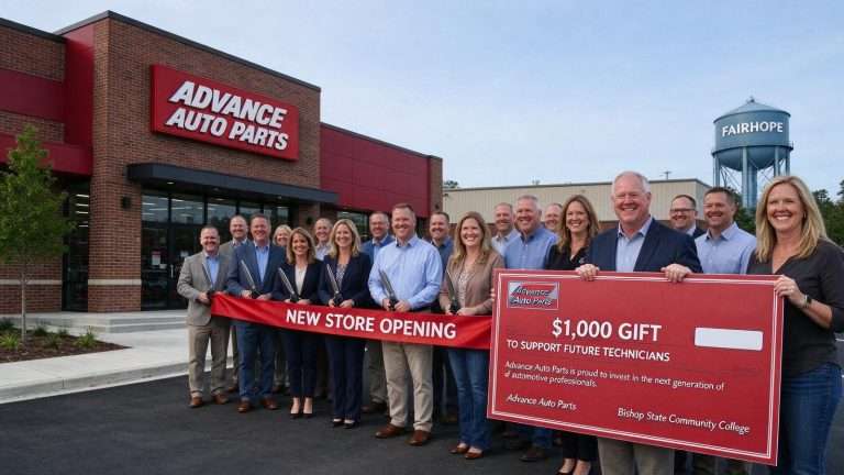 Illustration for the news story: New Advance Auto Parts in Fairhope Marks Opening With $1,000 Gift to Bishop State Community College