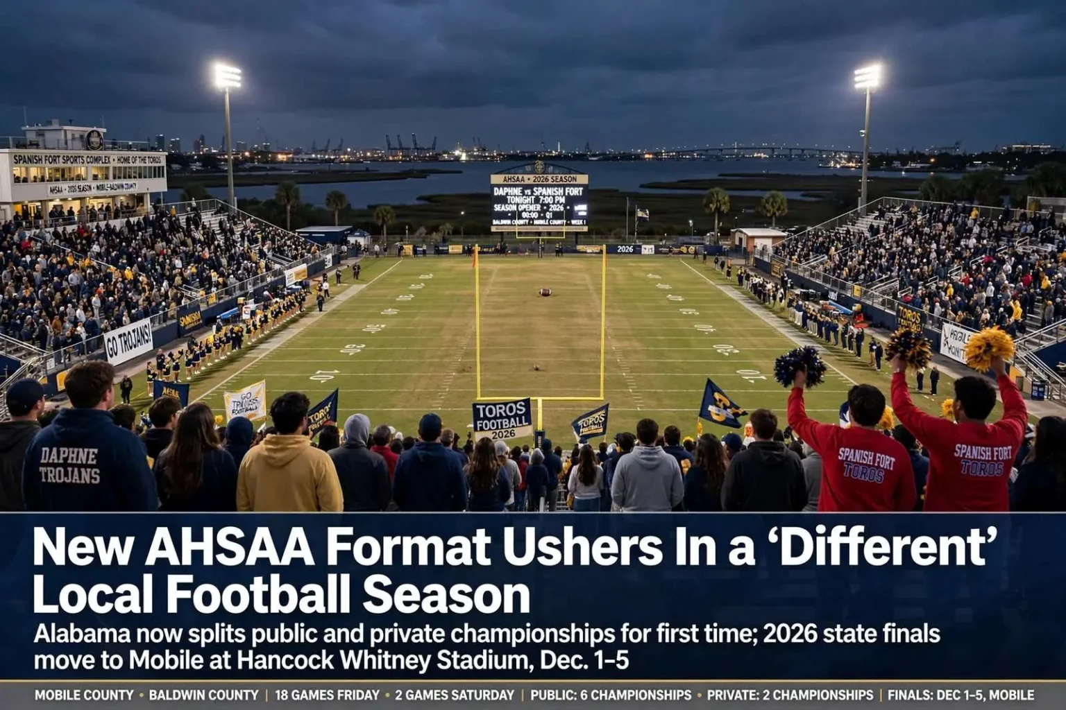 Illustration for the news story: New AHSAA Format Ushers In a ‘Different’ Local Football Season
