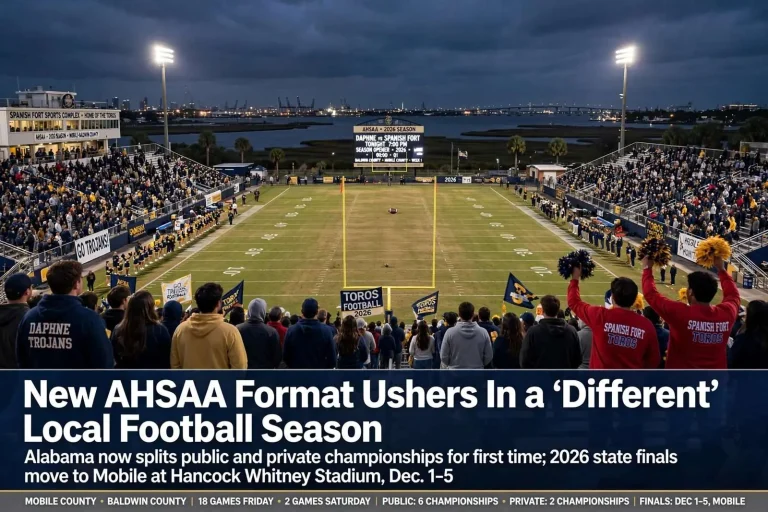 Illustration for the news story: New AHSAA Format Ushers In a ‘Different’ Local Football Season