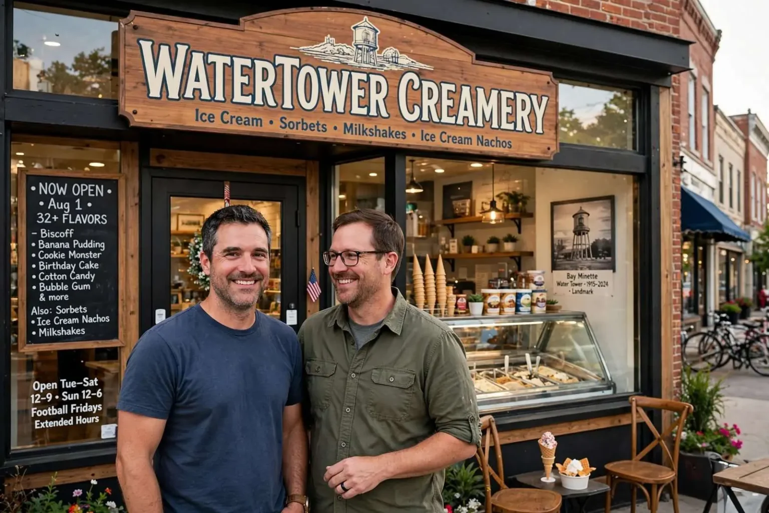 Illustration for the news story: New Bay Minette Ice Cream Shop Pays Tribute to City’s Lost Water Tower