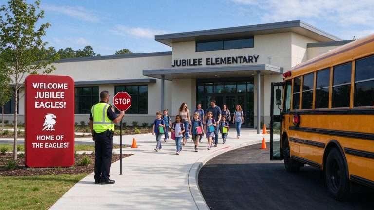Illustration for the news story: New Jubilee Elementary Welcomes About 700 Students as Baldwin County Schools Open