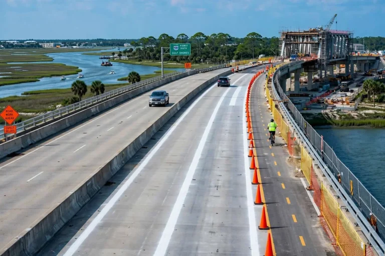 Illustration for the news story: New Lane on Holmes Bridge Stays Closed to Traffic Until Pedestrian Span Opens