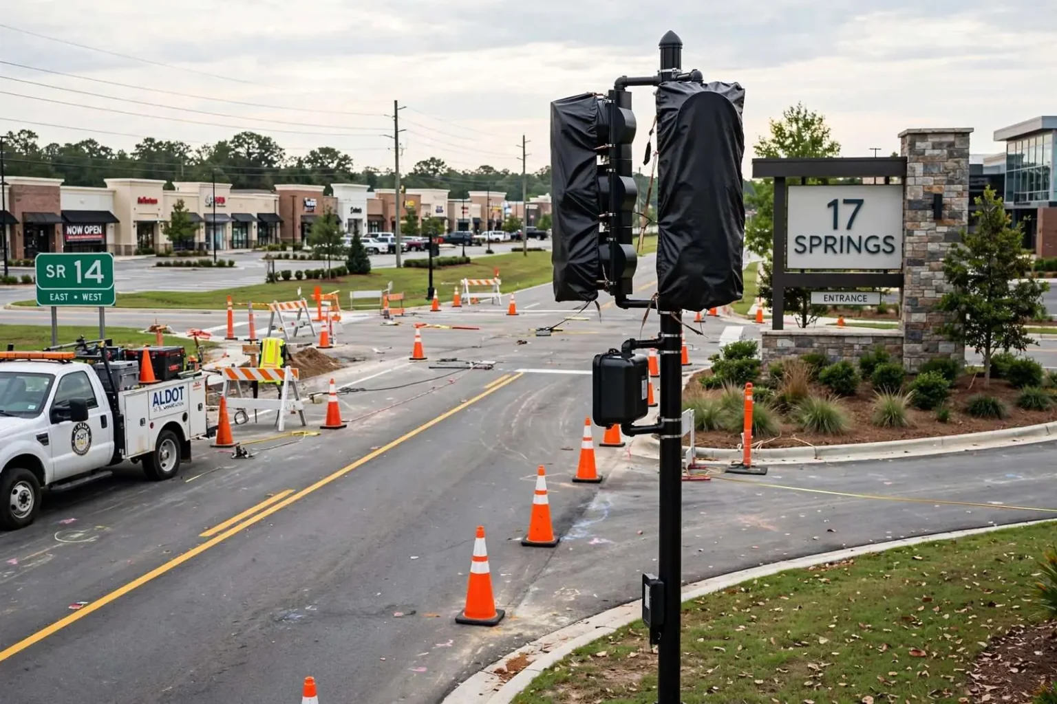 Illustration for the news story: New Traffic Signal Installed on SR-14 at 17 Springs in Millbrook