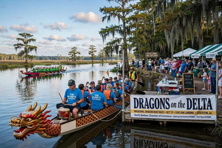 Illustration for the news story: North Baldwin Chamber Announces Inaugural Dragons on the Delta Boat Race