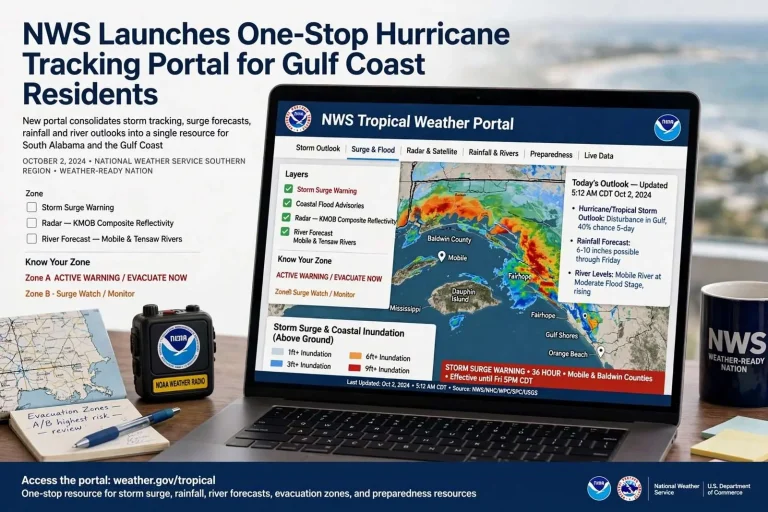 Illustration for the news story: NWS Launches One-Stop Hurricane Tracking Portal for Gulf Coast Residents
