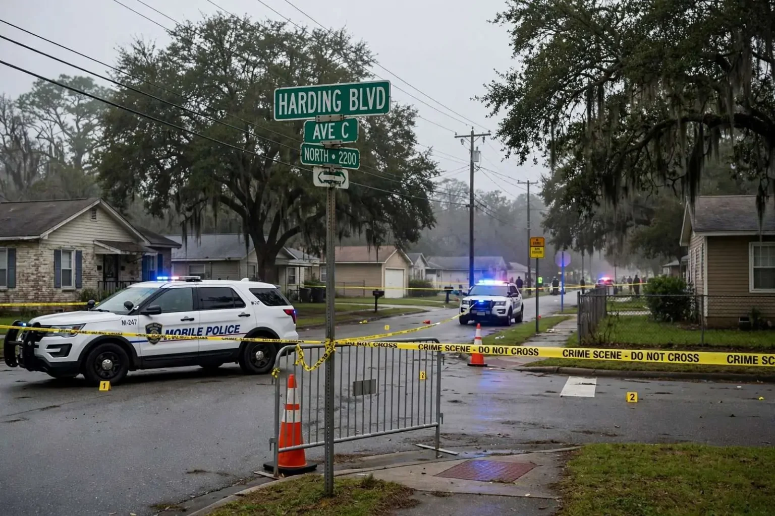 Illustration for the news story: One Dead, One Hospitalized After Thursday Morning Shooting Near Harding Boulevard in Mobile