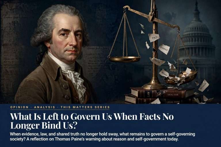 Illustration for the news story: Opinion: What Is Left to Govern Us When Facts No Longer Bind Us?