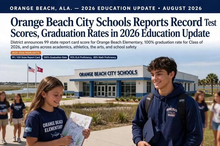 Illustration for the news story: Orange Beach City Schools Reports Record Test Scores, Graduation Rates in 2026 Education Update