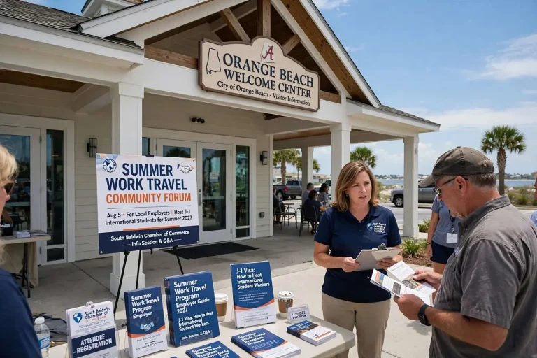 Illustration for the news story: Orange Beach Forum to Guide Employers Through Summer Work Travel Program