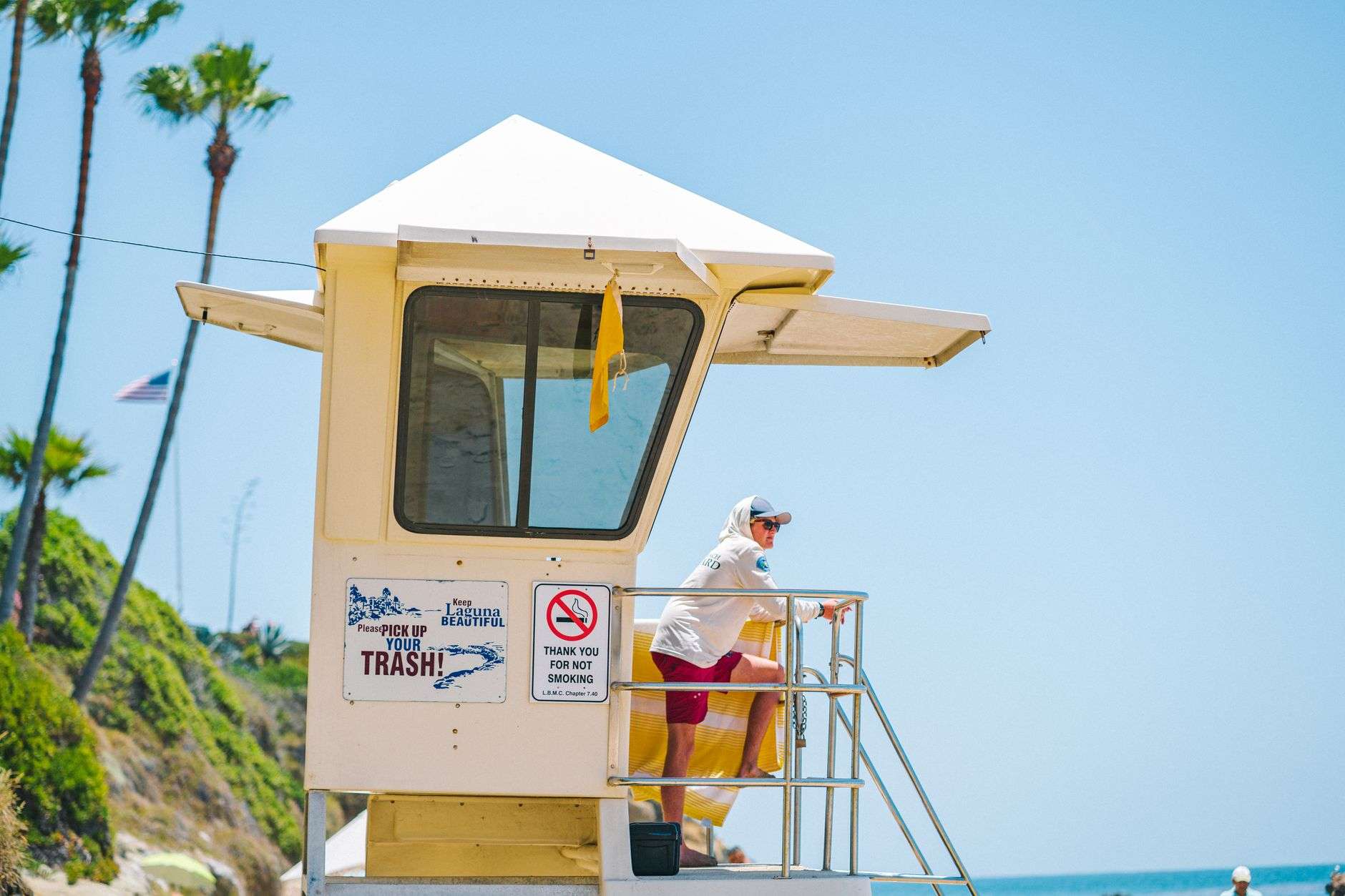 Lifeguard tower overlooking a Gulf Coast beach