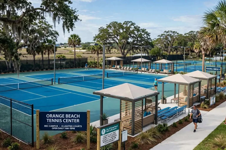Illustration for the news story: Orange Beach Tennis Center Gets Resurfaced Courts, New Cabanas